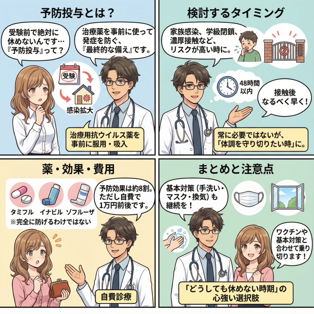 リレンザ 予防 投与 受験生